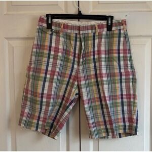 Vintage Polo Ralph Lauren Mens Plaid Shorts Multi Color Preppy Size 32